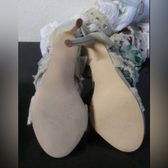 CAPE ROBBIN HIGH HEEL DENIM SANDALS SIZE 8.5 - Picture 4 of 10